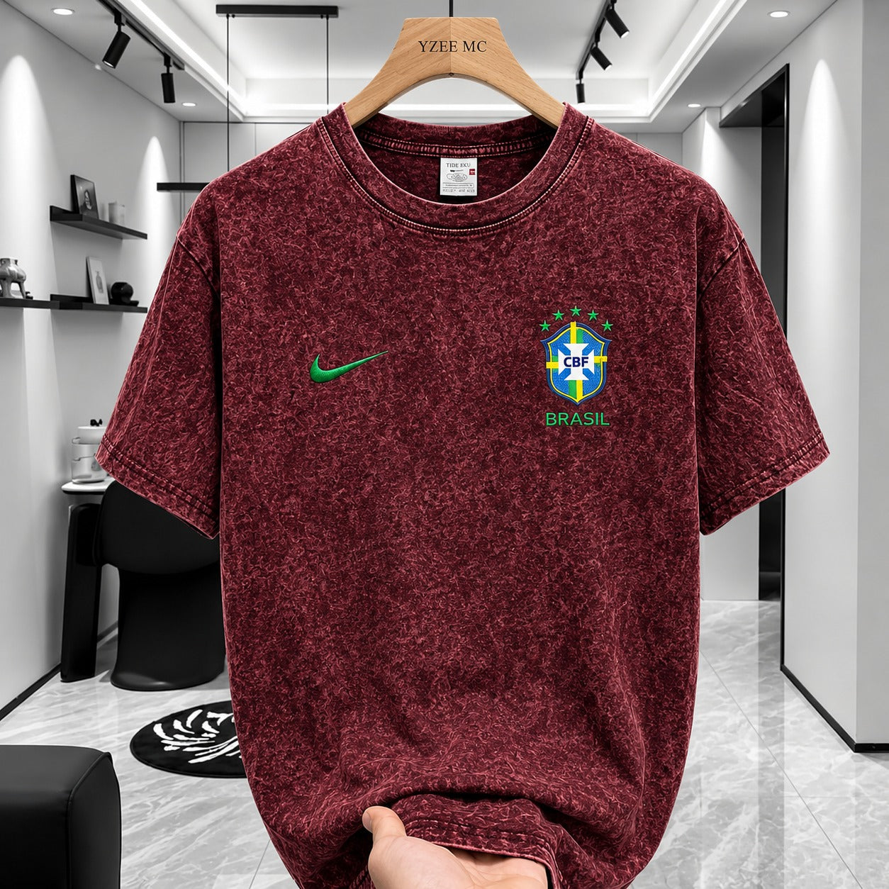 ACID WASH DROP SHOULDER T-SHIRT
